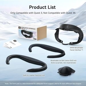 AMVR Black Facial Interface And Face Pad for Q3